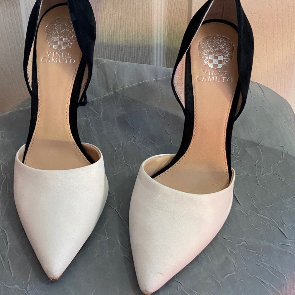 Vince Camuto Norell leather & suede pumps.